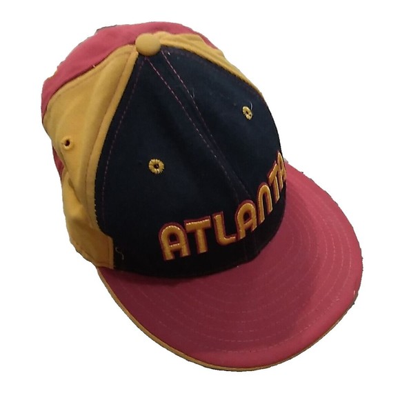 Vintage USA Atlanta Hawks New Era 100% Wool Baseball Cap 7 5/8 Hardwood Classics - Picture 7 of 7